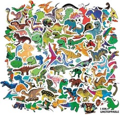 162pcs Dinosaur Stickers for Kids Boys, Cute Funny Waterproof Vinyl Cartoon