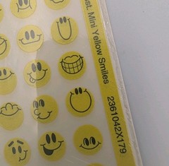 Vintage 1992 Pioneer Mini Yellow Smiley Face Sticker Pack Of 4 Sheets Unopened