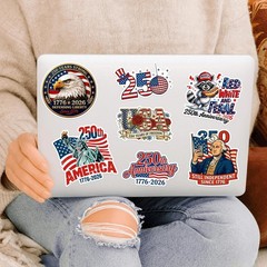 Patriotic 250th Anniversary USA Stickers 1776-2026 50pcs July 4