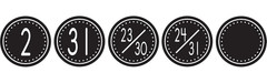 Calendar Days Pack Black and White Crazy Circles Reusable Charts 36 Pieces