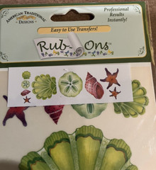 2 American Traditional Designs Rub-Ons–Fun Fish Brights / Shells–4″ x 12″–New