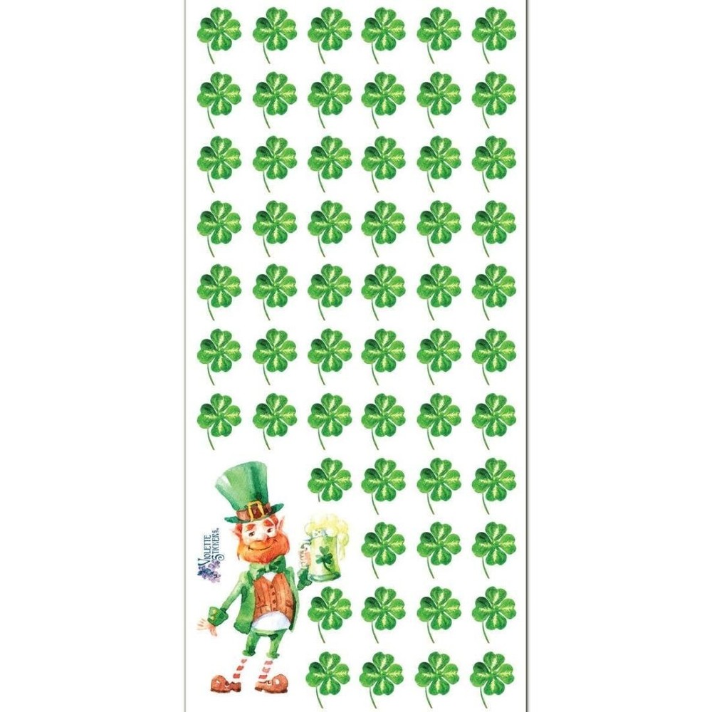 Violette Stickers – Mini Shamrocks – 1 Four Leaf Clover Sticker Sheet – Planners