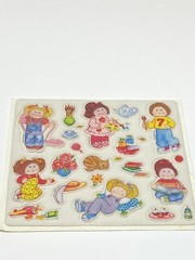 Vintage 1984 Lot Cabbage Patch Kids Doll Pocket Folder Stencils Puffy Stickers