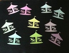 4 Horses Carousel Die Cut Embellishments 6 Pcs 2-5/8″ x 2-1/2″ Scrapbook Cards