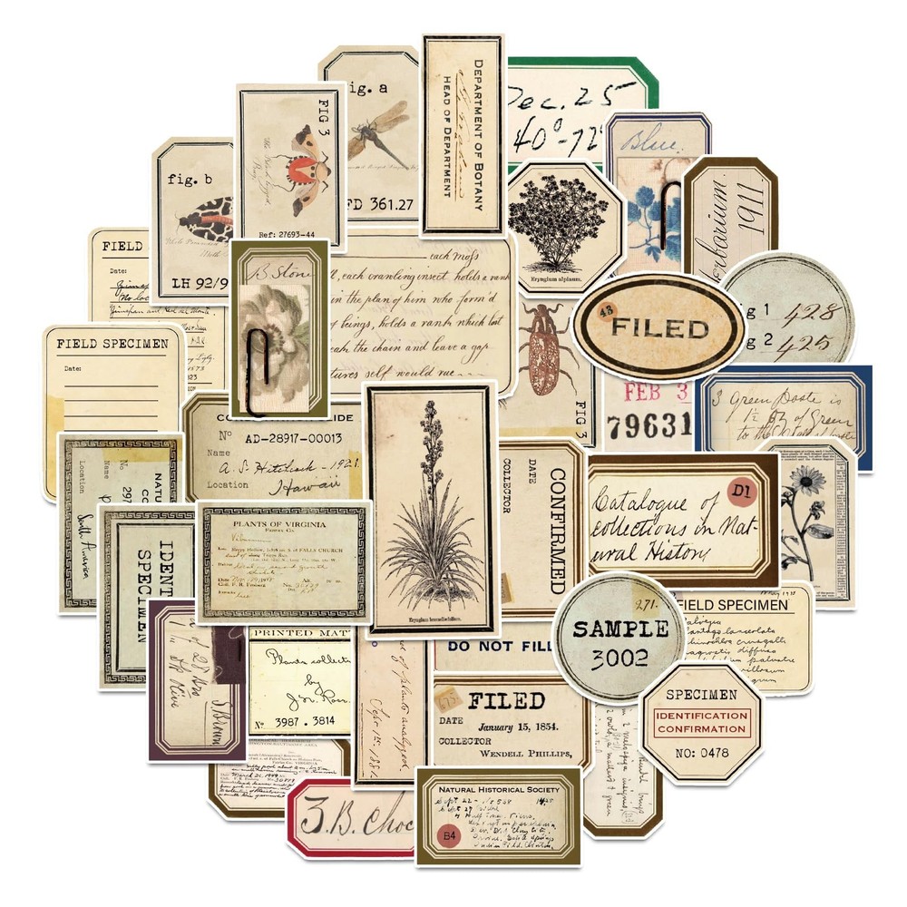 140 Pcs Vintage Aesthetic Stickers for Adults, Junk Journal Supplies for Scrapbo