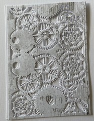 GEAR CARD PANEL Die-Cut(2pc) Steampunk•Cogs•Sprocket •Earthtone•Machine•Antique•