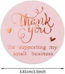 500PCS Thank You Stickers, 1.5 Inch Thank You for Supporting My Small Business S