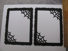 Lot of 2 HALLOWEEN Die Cut Photo Frames Black Cardstock HANDMADE NEW