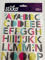 Sticko Autocollant 81 PC Multi-Color Raised Dipped Large Alpha/Number Stickers