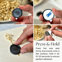 Black Wax Seal Stickers (60 Pcs, 3 Designs in 1 Pack) Premium Envelope Seal S…