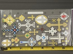 Scrapbooking Stickers by Sticko Foiled Crosses Cross Symbols
