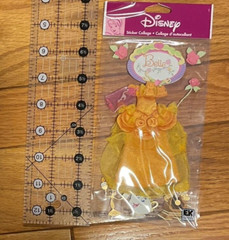 Disney+EK Success Belle Princess Scrapbook Dimensional Sticker Fabric Dress New