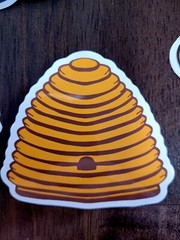 STICKERS x 5 Honey Bee Happy Apiculture Beehive Cartoon Large Sticker BEE5