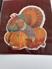 VTG 4X 90s Forget Me Not Thanksgiving Fall Decorations Honeycomb Tabletop & Wall
