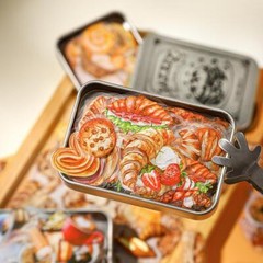 100Pcs Bread Coffee Transparent Stickers Food Sticker Journal Planner Supplies