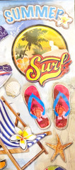 14 Count Handmade Scrapbooking Stickers 3D Beach Tropical Summer Surf Shells NEW