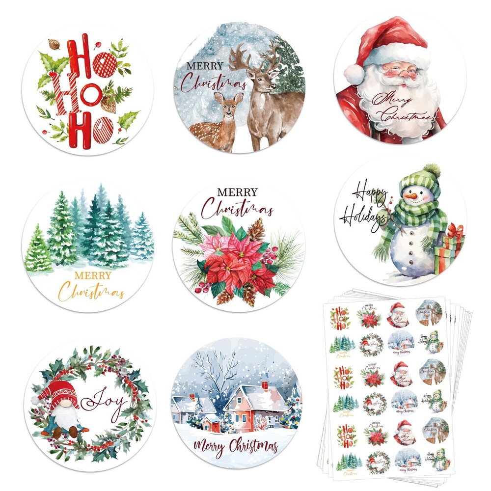 1000 Pcs 1.5 Inch Round Christmas Stickers Envelopes Seal Card Gifts Stickers