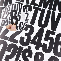 8 Sheets Letter Number Stickers, 2 Inch Vinyl Alphabet Stickers, Self-Adhesive P
