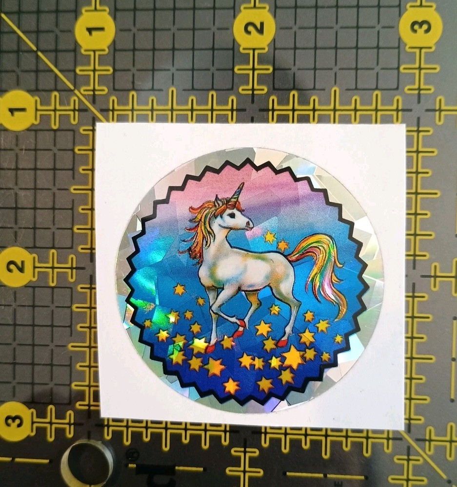 Vintage Stickers Rainbow Unicorn Prism Sticker RARE