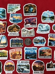 American Vacation Must See Locations (40) Stickers