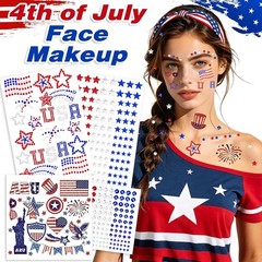 4th of July Face Gems – Face Stickers with Red White and Blue Self-Adhesive …