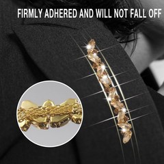 PEARLY JUN 1 Yard Champagne Gold Rhinestone Chain Trim 1 Yard,