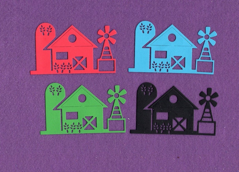 FARM barn die cuts scrapbook cards