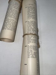 Lot of 7 Decorative Tied Rolled Paper Scrolls Made of Vintage Book Signatures