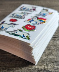 Vintage LOVE UNICORNS Prism Vending Machine Sticker Sheet 80s 90s Rainbow