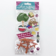 Jolee’s Boutique Summer Picnic 12 Piece Scrapbooking Stickers Tree Basket Wine