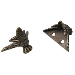 Home Corner Protector Box Decorative Zinc Alloy 42x30mm Antique Bronze