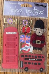 Jolees London Europe Vacation Bus Map Flag Telephone Soldier Scrapbook Stickers