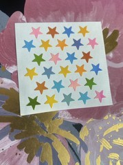 Pearly Micro Colorful Stars Sticker Mod Roughly 2×2 Inches