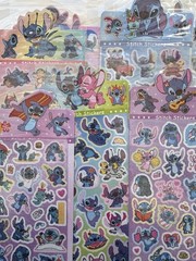 Stitch Stickers 8 Sheets! Over 100 pc Characters Stitch, LILO, Crafting Glitter