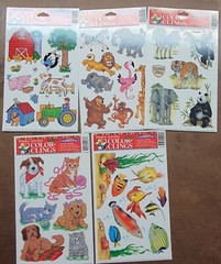 12 Sheets Color- Clings, Alphabet, Animal Clings, Stickers, 155 Clings, New