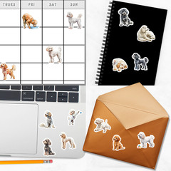 Poodle Dog Stickers for Journals, Scrapbooks, Planners, Glossy, Matte