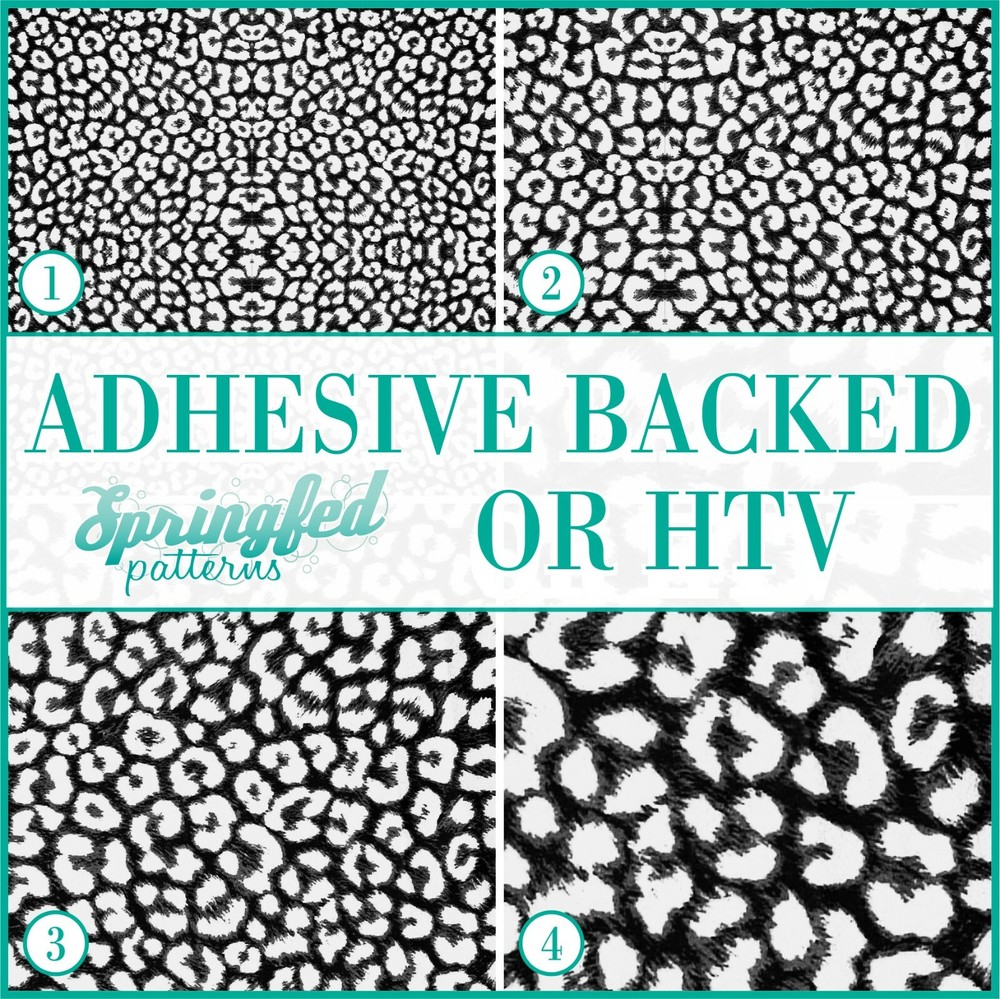 LEOPARD PRINT Spots Pattern #1 Black & White Adhesive Vinyl or Heat Transfer