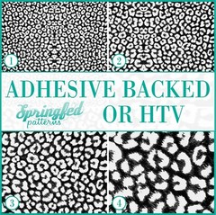 LEOPARD PRINT Spots Pattern #1 Black & White Adhesive Vinyl or Heat Transfer