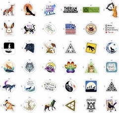 100pc Therian Stickers – Waterproof Vinyl Decals for Laptops & Water Bottles