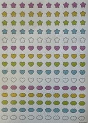 RAINBOW SHAPES Stickers (150pc)Sanrio•Cloud•Heart•Star •Hello Kitty•Card Making•
