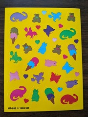 Vintage 1980s Bear Cat Dinosaur Ice Cream Unicorn Sticker Sheet NEW 3M