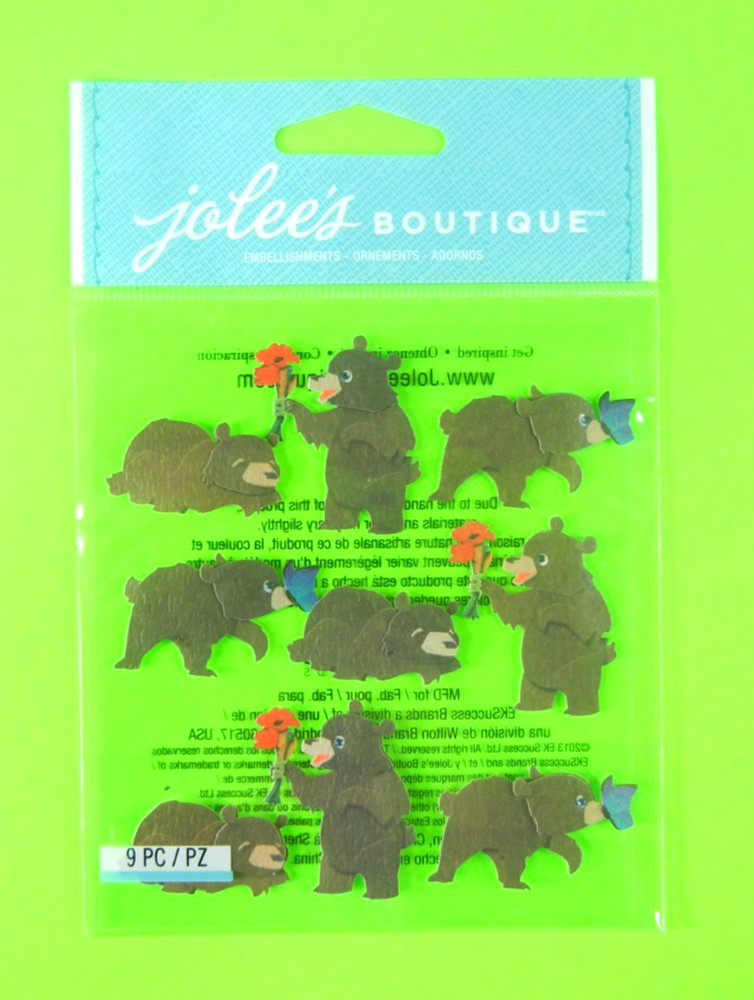 Jolee’s Bears Repeat 3D Brown Bears Dimensional Sticker Pack