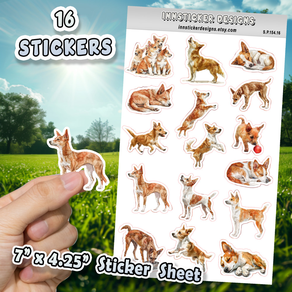 Portuguese Podengo Dog Stickers Journals, Scrapbooks, Planners, Glossy, Matte