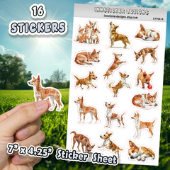 Portuguese Podengo Dog Stickers Journals, Scrapbooks, Planners, Glossy, Matte