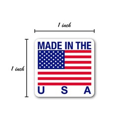 1×1 USA Stickers – 1000 Pack American Made Labels for Small Business Packaging