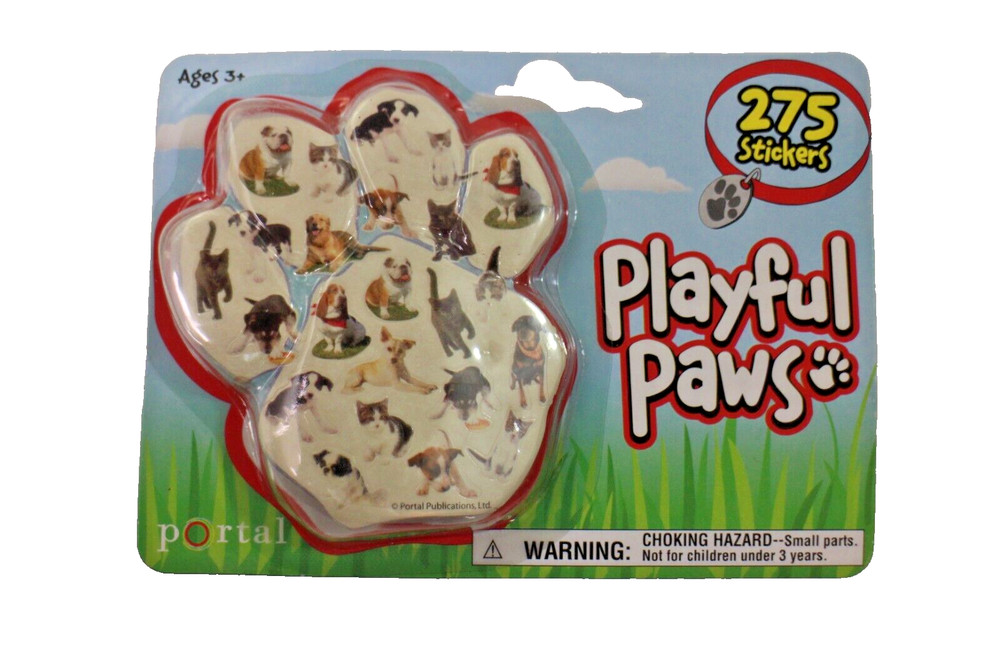 Playful Paws 275 Dog and Cat Stickers Portal Pub. New in Package