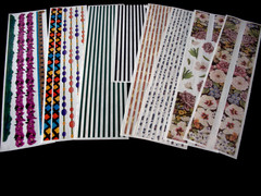 Seven Gr Length Stickers Lines, Floral , Animal Print Lines, Creative Memories.