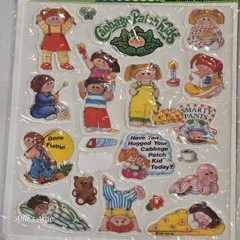 2 Cabbage Patch Kids Puffy Stickers Vintage 1983 Dolls Baby Crafts Scrapbooking