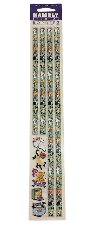 Hambly Studios Border Stickers Cats 2 Sheets Per Pack Vintage