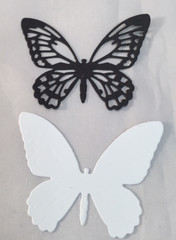 Tim Holt Die Cuts * Mini Detailed Butterfly * 6 Sets * White and Black Cardstock